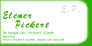 elemer pickert business card