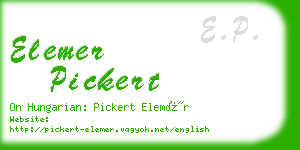 elemer pickert business card